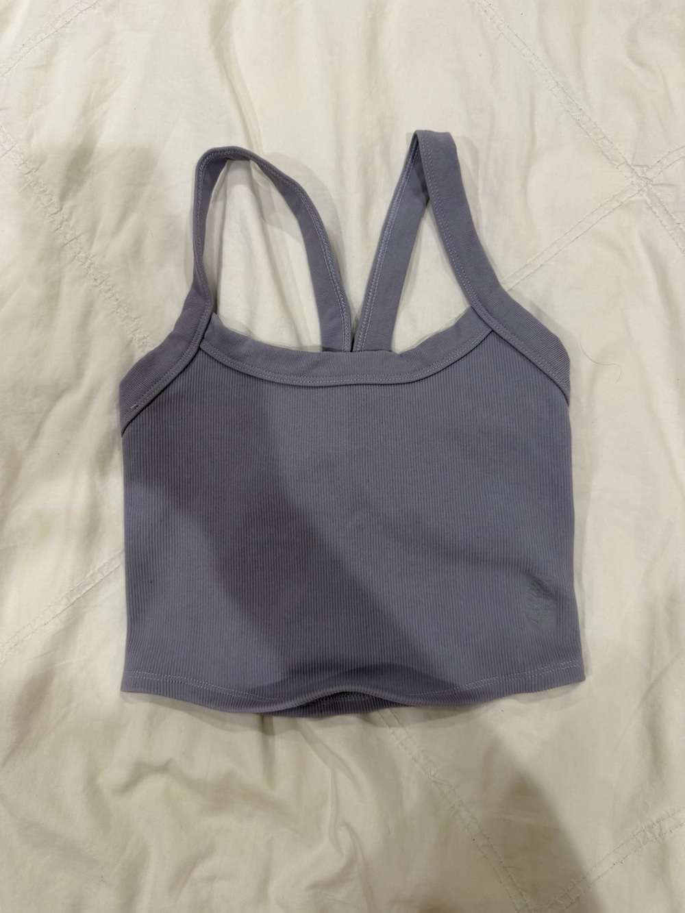 FP Movement by Free People Lavender-Gray Ribbed Cropped Tank NWOT